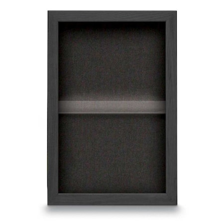 United Visual Products Indoor Enclosed Combo Board, 48"x36", Black Frame/Blue & Medium Grey UVCB4836B-BLUE-MEDGRY